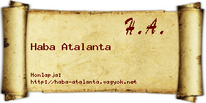 Haba Atalanta névjegykártya